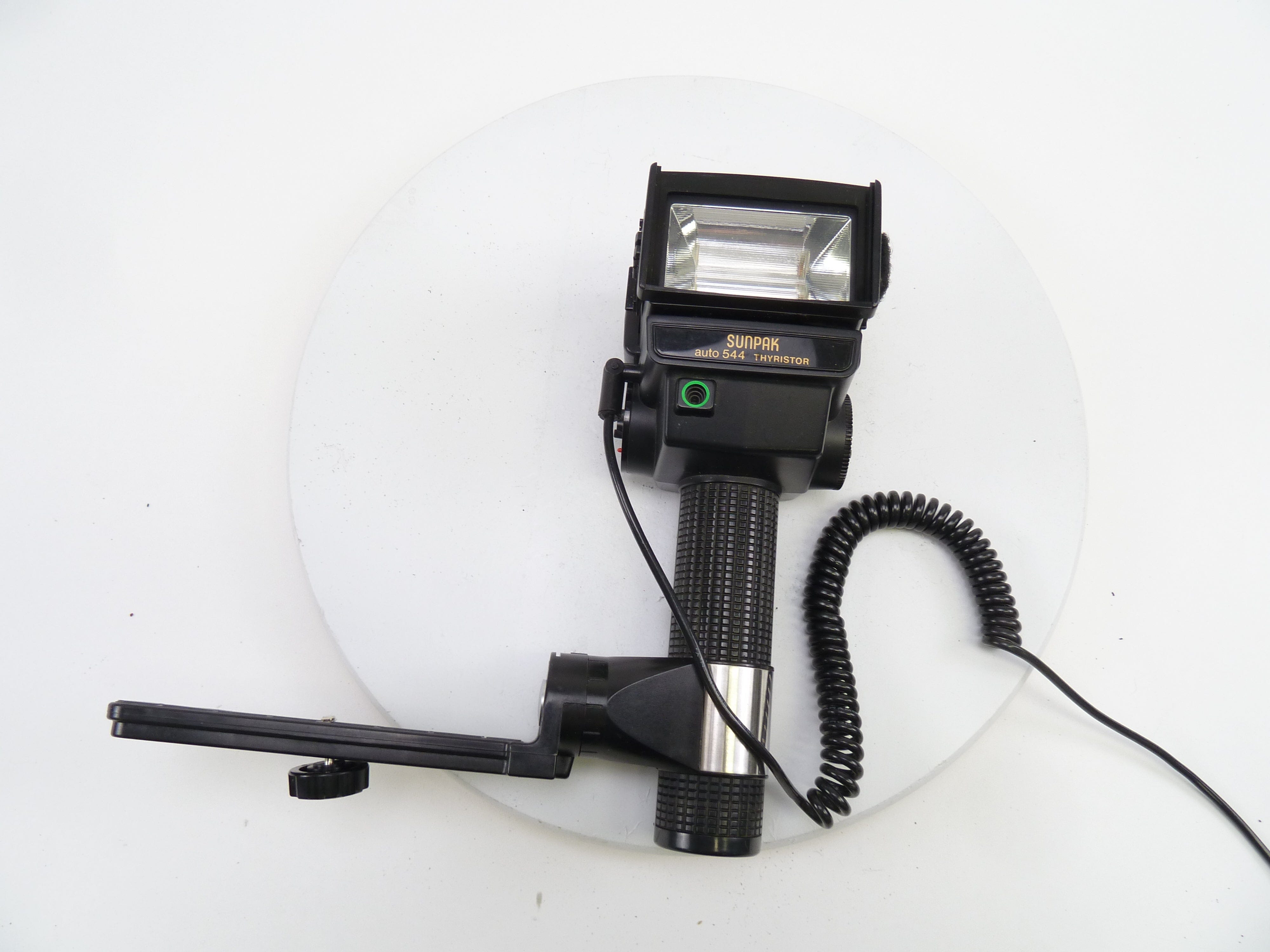 Sunpak 544 Handle Mount Flash with Brackets and Cords