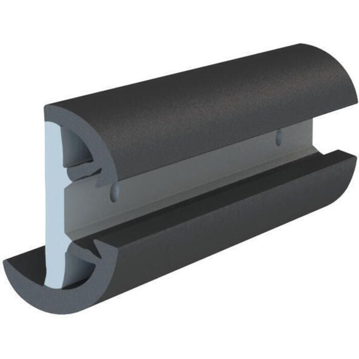 Taco Metals V11-9993BBK60-2 SuproFlex Rub Rail Kit, 2" x 1-1/4" Medium, Black, with Vinyl Overlay Insert