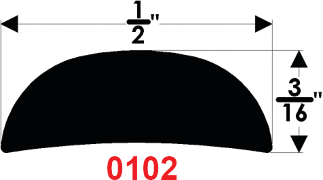Taco Metals A51-0102TAL12D Taco Half Oval Alum 1/2 12' L