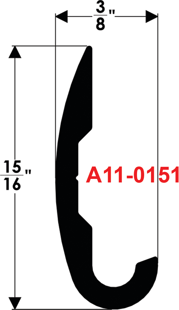 Taco Metals A11-0151TAL12D Taco Aluminum Overlap Rub Rail, 3/4" x 12'
