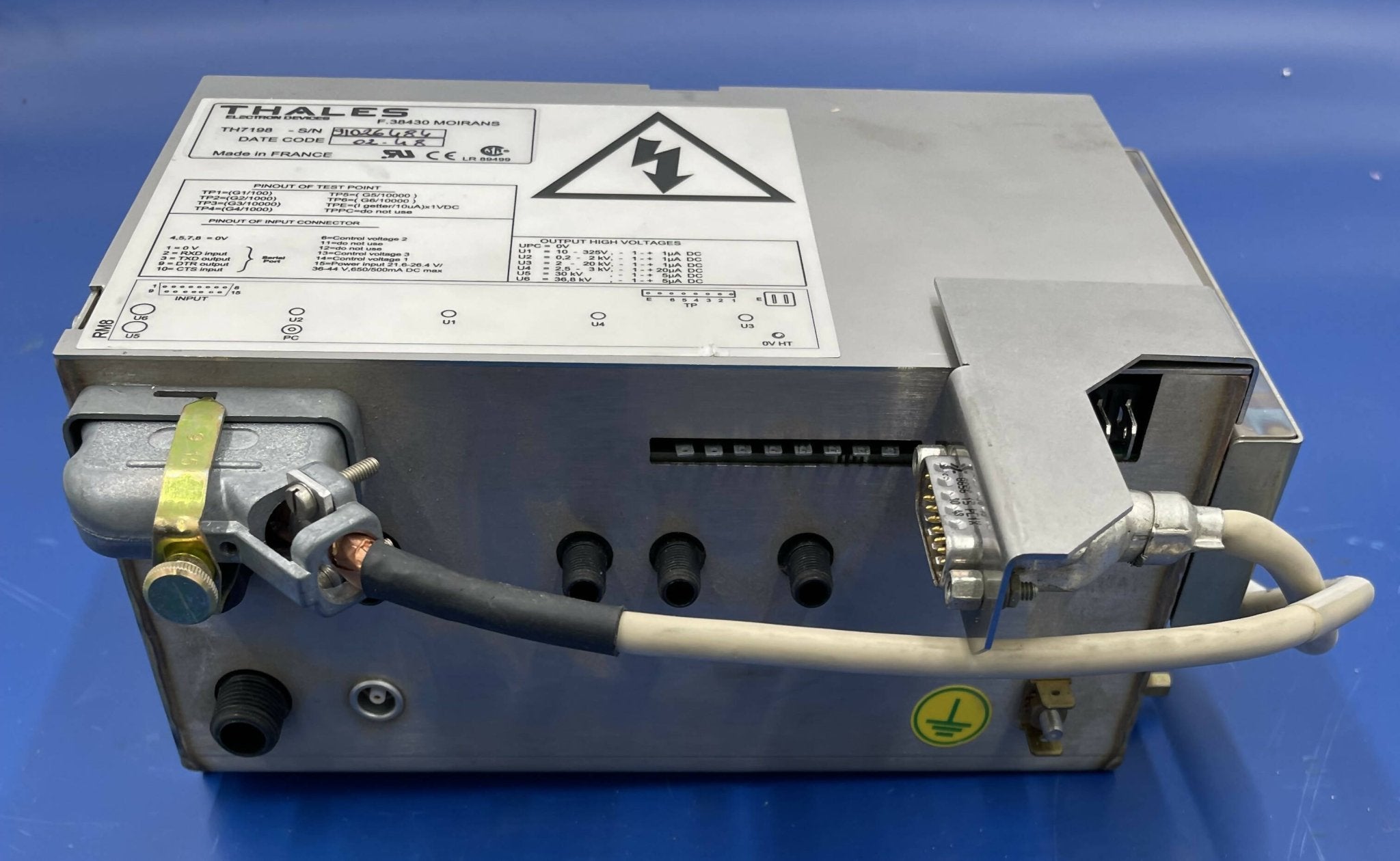 Thales TH-7198 - HV II High Voltage Power Supply R/F Front View | Alo Tech Solutions
