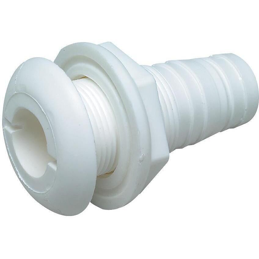 Seachoice 50-18011 1/2" White Plastic Thru-Hull w/Broad Flange