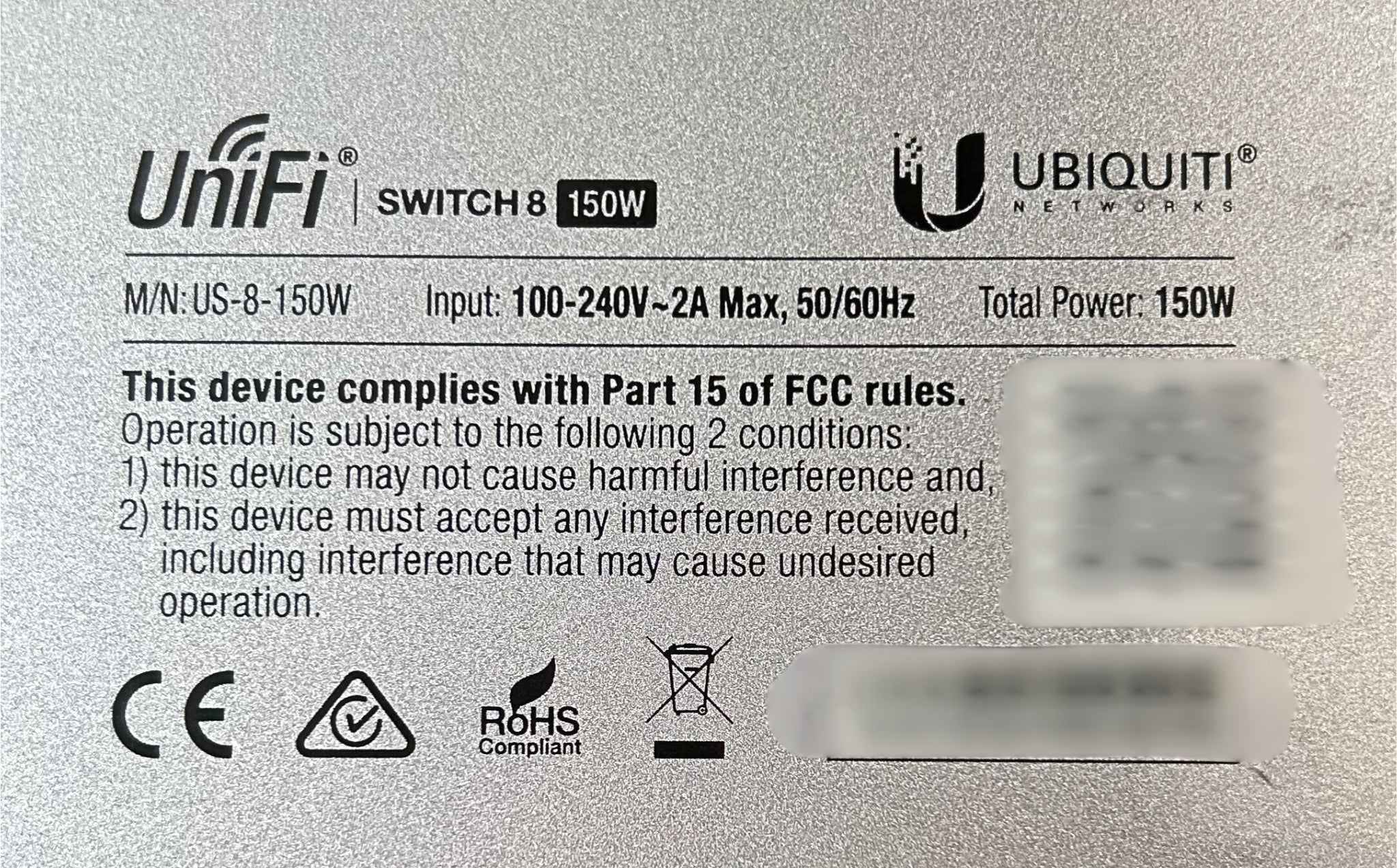 Ubiquiti US-8-150W US 8-Port 150W PoE+ Managed Network Switch