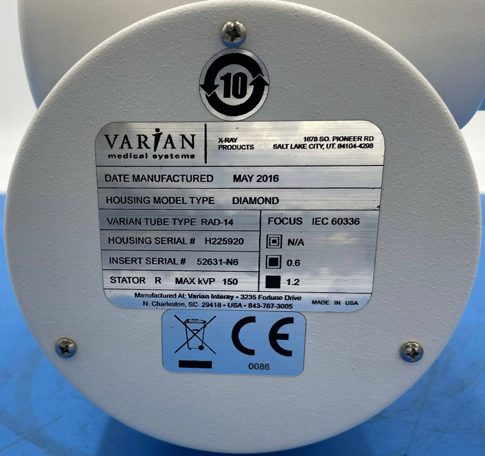 VARIAN X-RAY TUBE DIAMOND (RAD-14 VARIAN