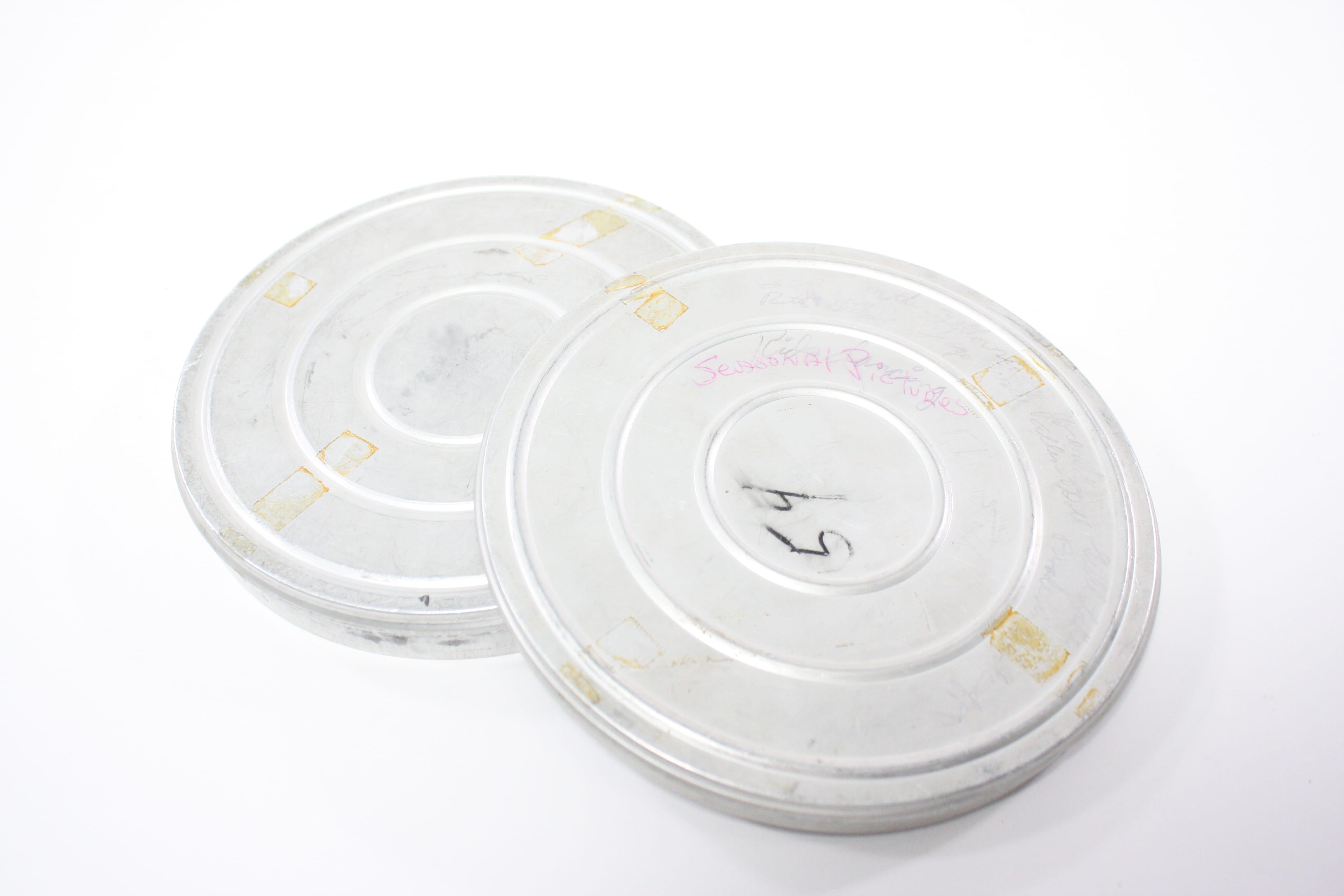 Vintage 16mm Film Canisters and Reels (Set of 5)