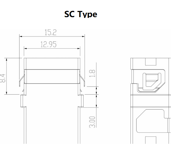US Conec MTP®-8/12/24 Fiber Optic Adapter/Coupler, Black, Standard/SC Footprint, Reduced Flange,