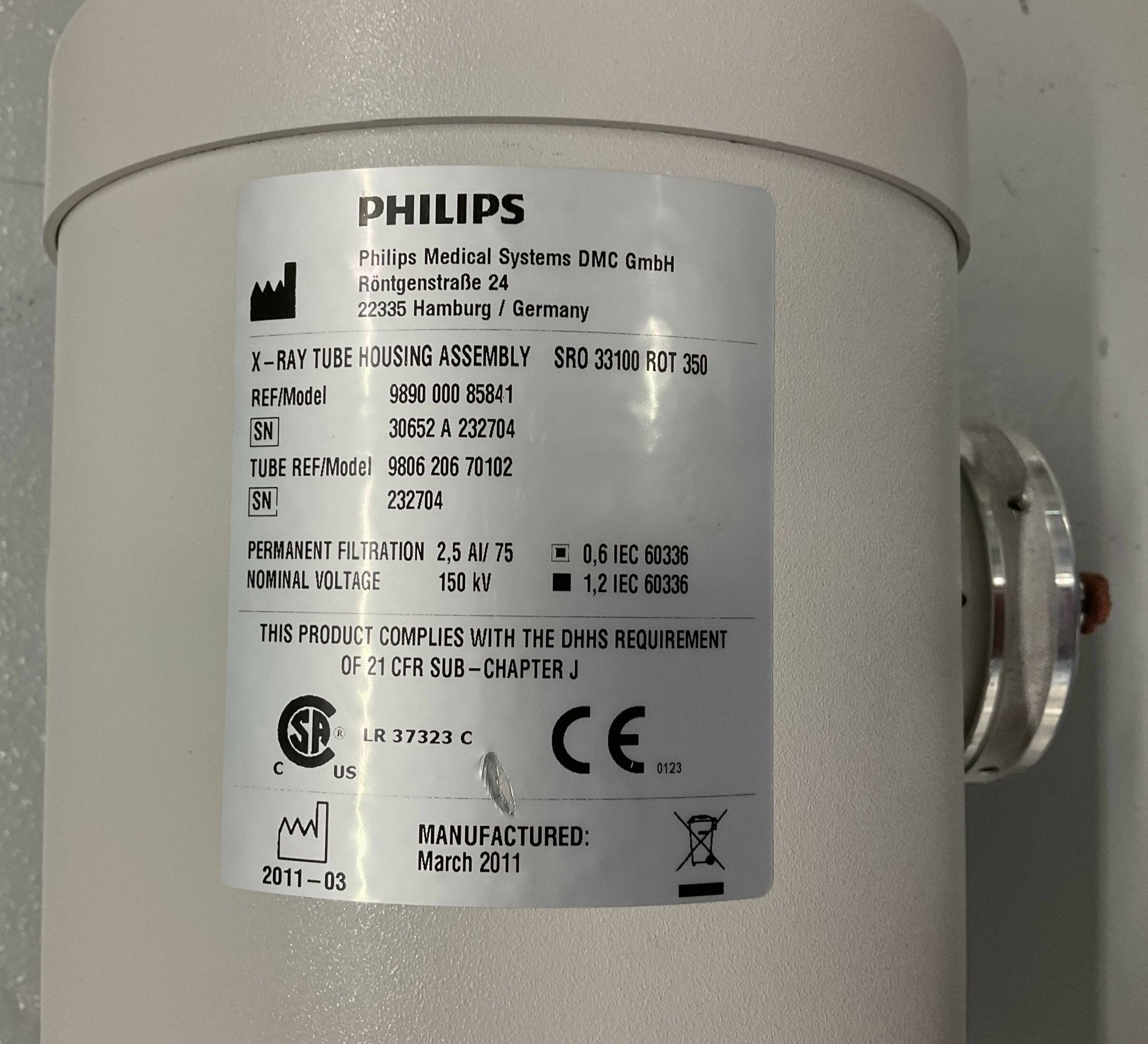 Siemens SRO 33100 - X-Ray Tube ROT 350 Rotating Anode Connector | Alo Tech Solutions