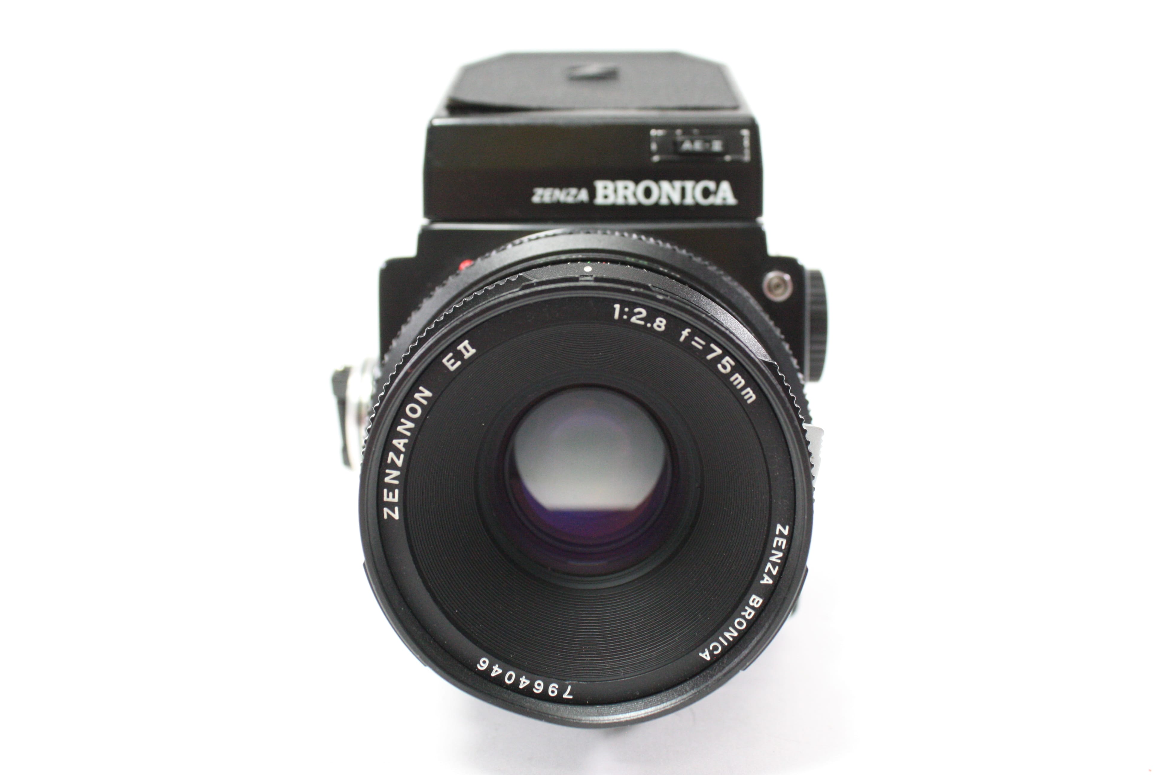 Zenza Bronica ETRS with Zenzanon EII 75mm f/2.8 Lens, 120 Film Back, and AE Prism