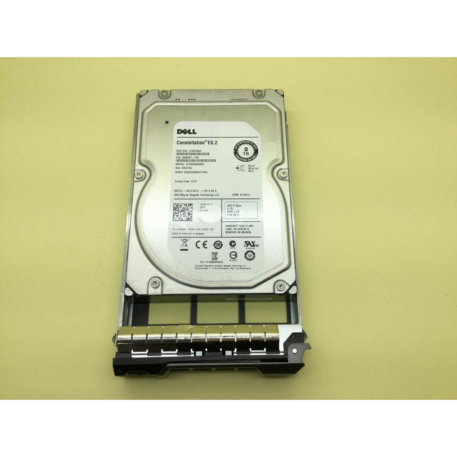 1D9NN DELL 01D9NN ES.2 2TB 7.2K 6GBPS SAS 3.5'' HDD ST32000645SS 695976769978 - AloinfoUSA