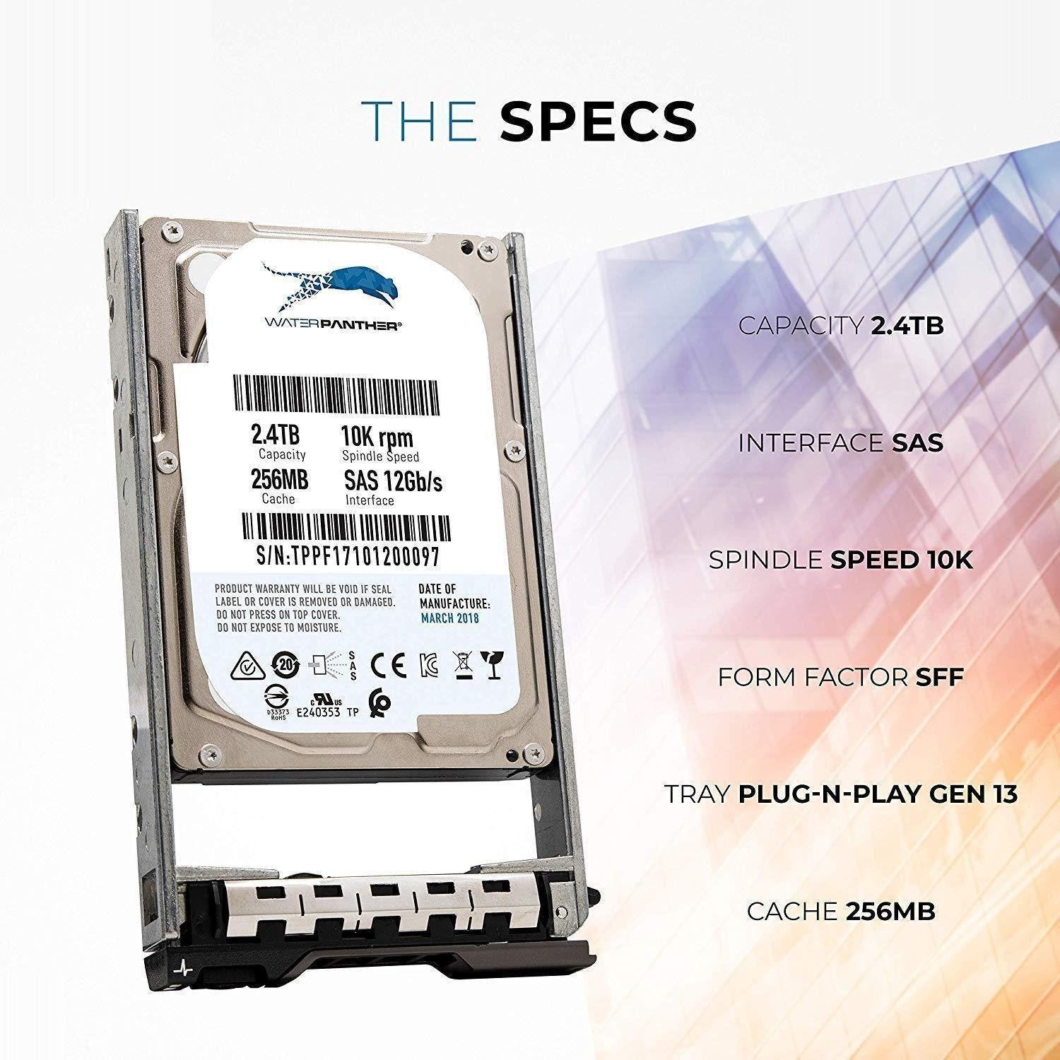 2.4TB 10K SAS 12G 2.5" 256MB Cache HDD for Dell PowerEdge Servers | Enterprise Hard Drive in G13 Tray | Compatible with PE Rack Tower Blades 400-AUQX 400-AVBX W9MNK 0W9MNK - AloinfoUSA