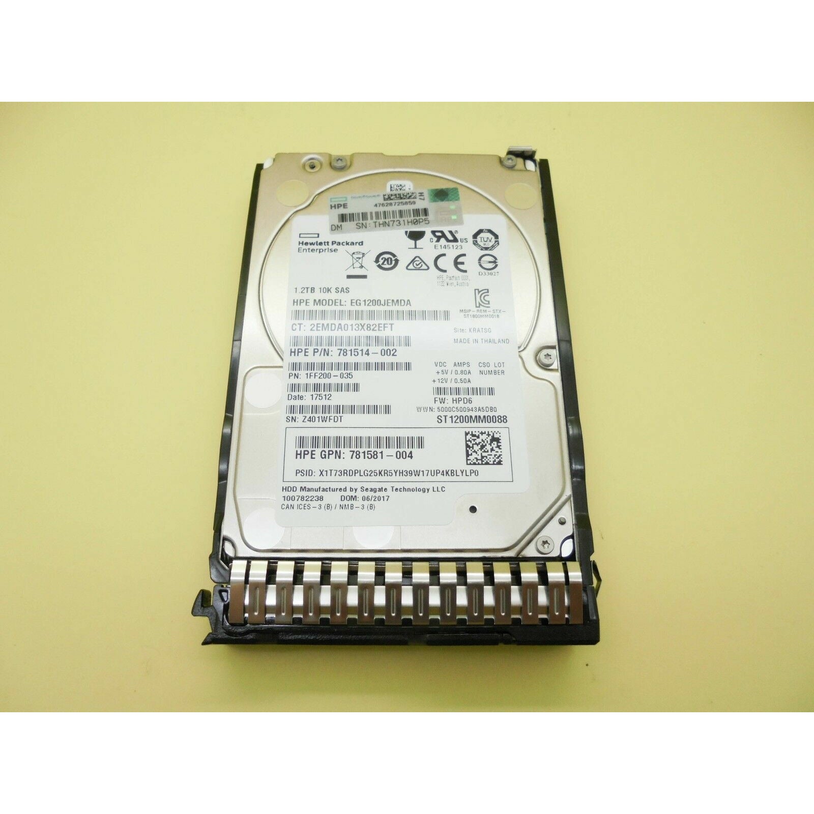 872479-B21 HP 1.2TB SAS 12G ENTERPRISE 10K 2.5IN SC DS HDD 872737-001  4549821073429 - AloinfoUSA