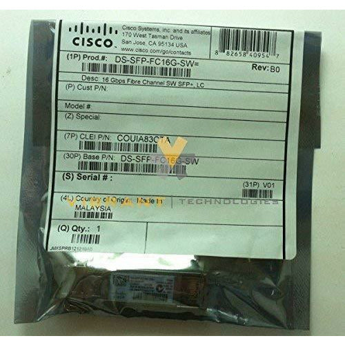 Cisco DS-SFP-FC16G-SW= SFP+ transceiver module - fiber optic - LC multi-mode - up to 1310 ft - 850 nm - for P/N: DS-X9448-768K9= - AloinfoUSA