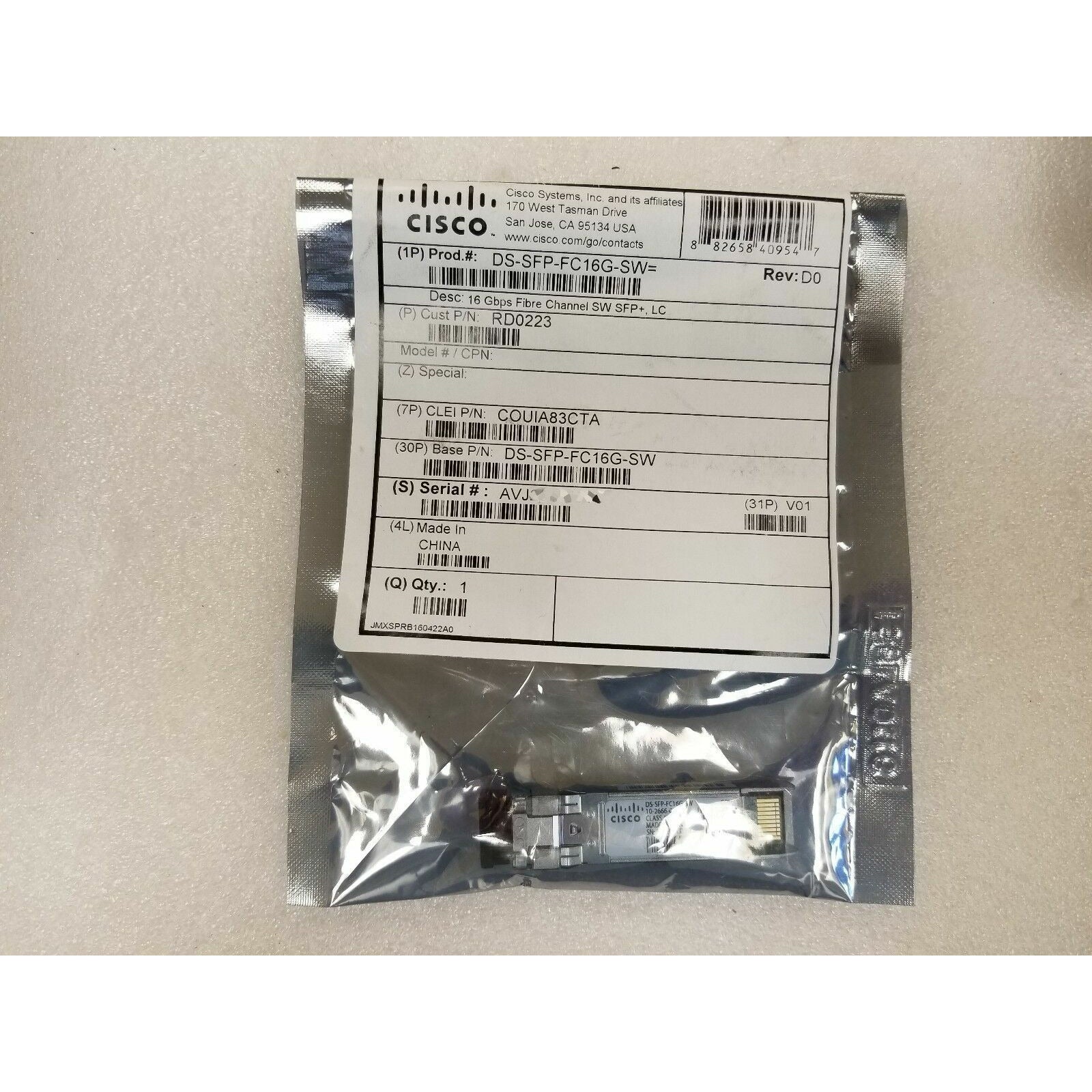 Cisco DS-SFP-FC16G-SW Transceiver 10-2666-01 Module 16Gb SFP - AloinfoUSA
