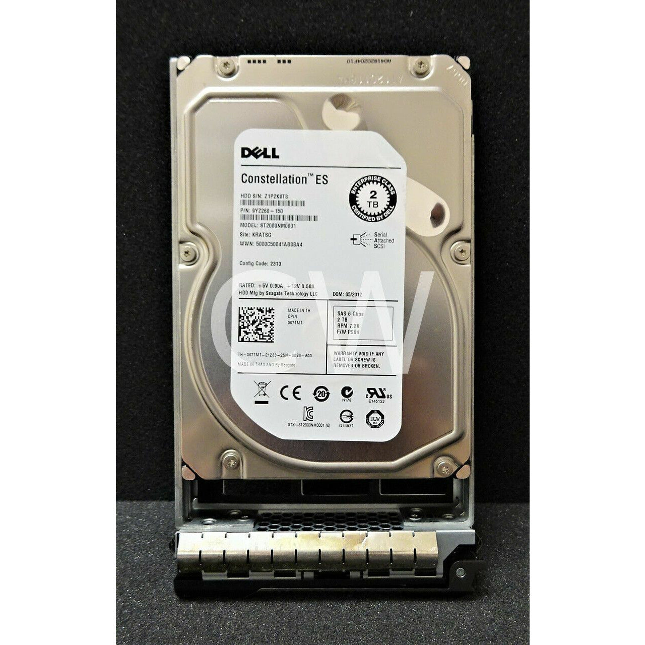 Dell 67TMT 067TMT 2TB 7.2K 6G 3.5in SAS Hard Drive ST2000NM0001 752423420438 - AloinfoUSA