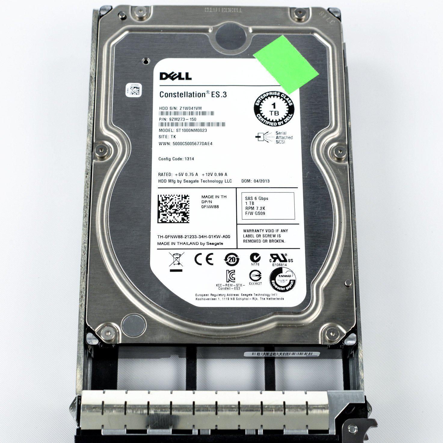 Dell FNW88 1TB 7.2K RPM SAS 3.5 6GB Hard Drive Disco Rigido - AloinfoUSA