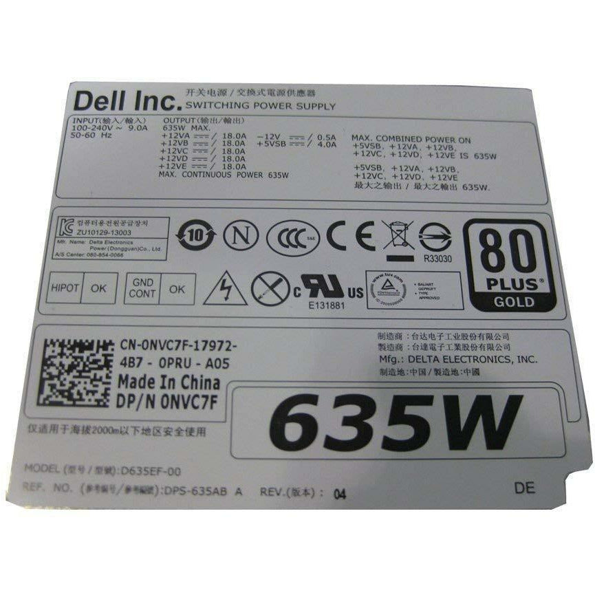 Dell PSU NVC7F Precision T5600 T3600 635W Power Supply Unit Delta D635EF-00 DPS-635AB - AloinfoUSA