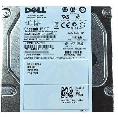 Dell Seagate 300GB 15K RPM 6Gbp/s SAS 3.5 Inch Hard Drive F617N ST3300657SS - AloinfoUSA