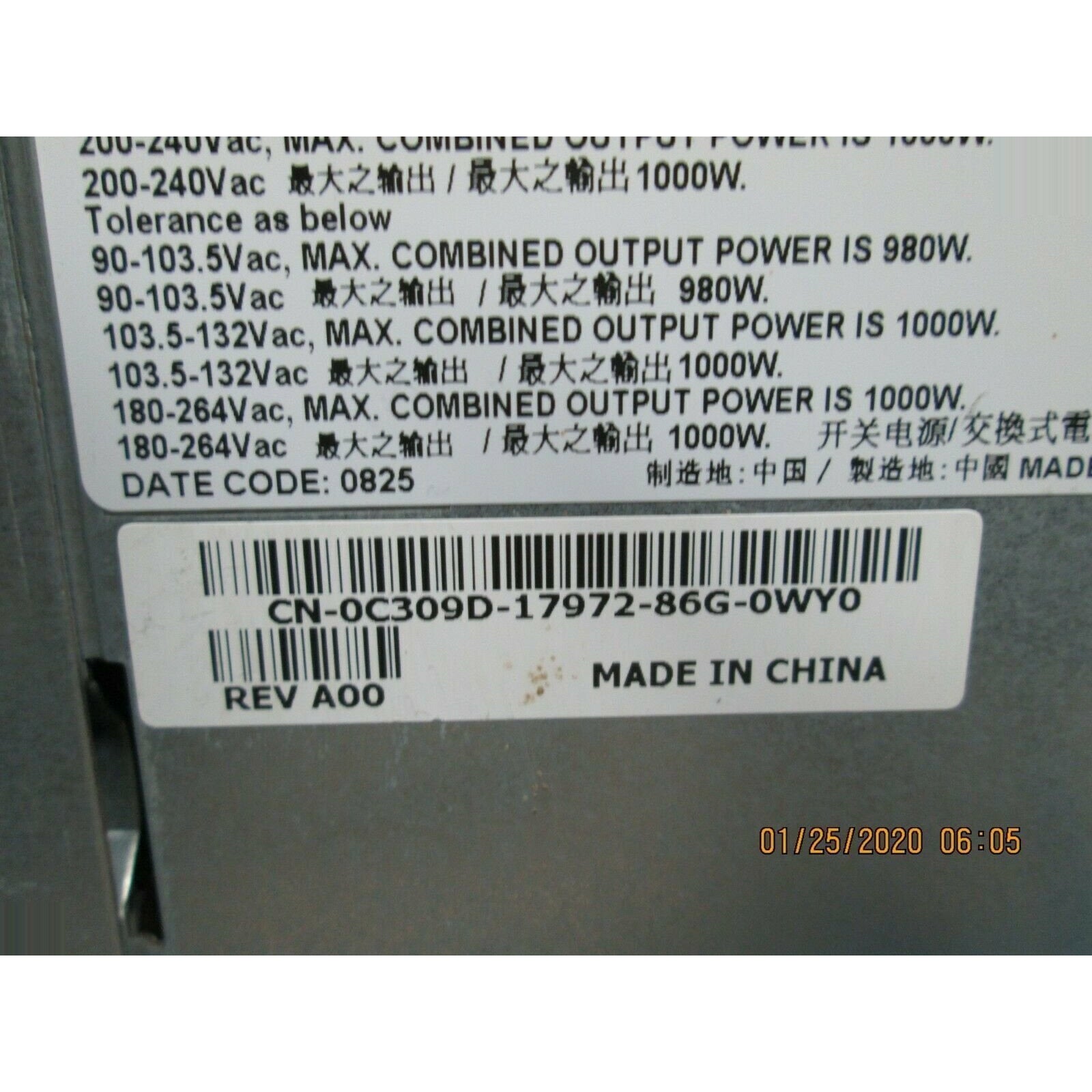 Genuine Dell Precision N1000E-00 Power Supply - AloinfoUSA