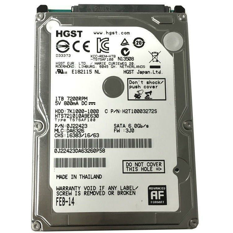 HGST 1TB 32MB Cache 7200RPM SATA III (6.0Gb/s) 2.5" PS3 &amp; PS4 Hard Drive 0J22423 - AloinfoUSA