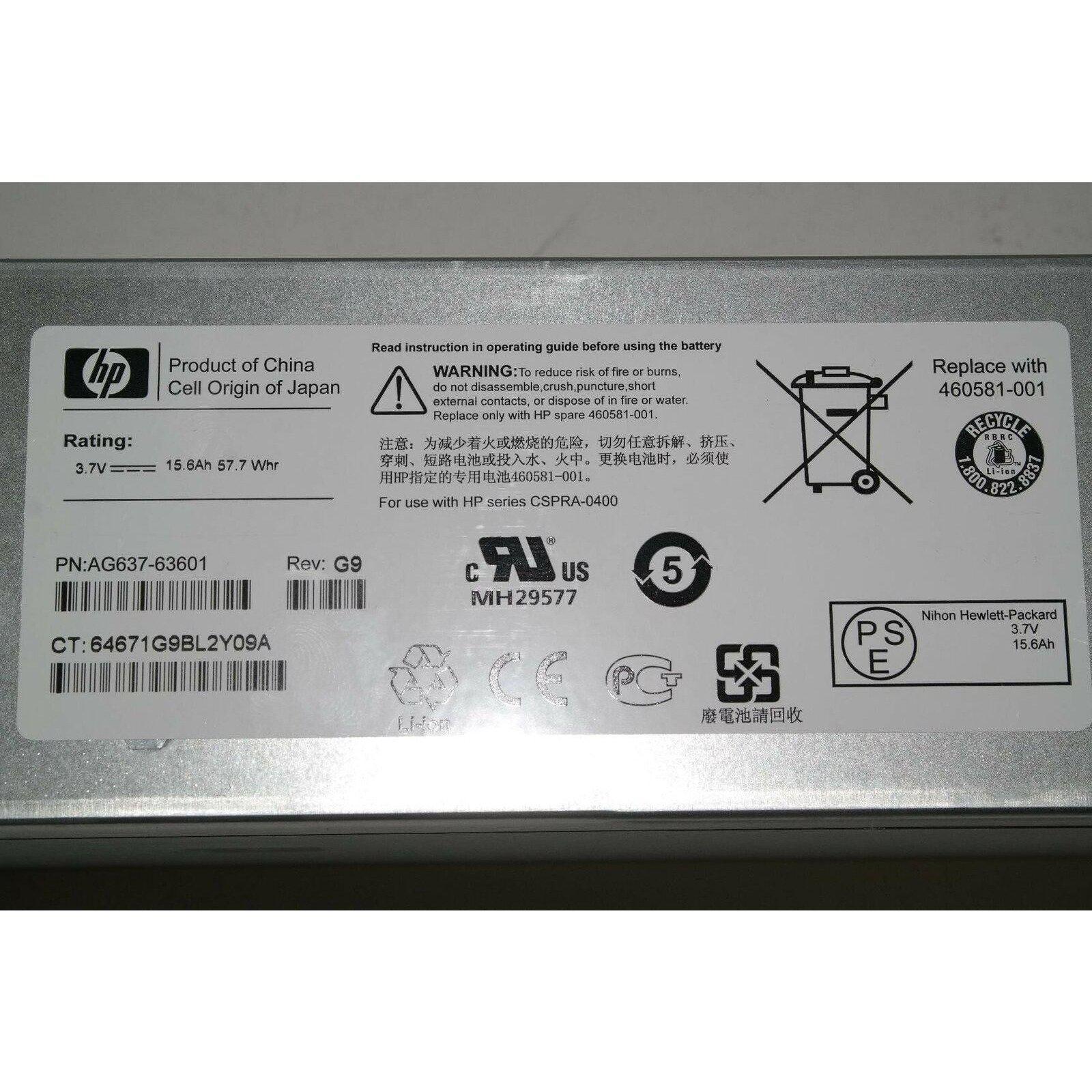 HP CONTROLLER BATTERY AG637-63601 460581-001 STORAGEWORKS BACKUP CACHE P6500 658759107589 - AloinfoUSA