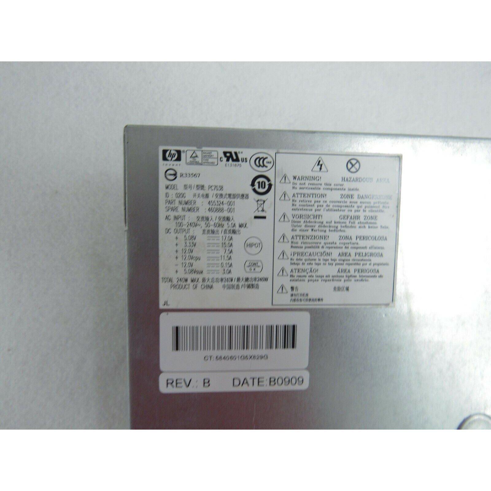 HP PC7038 455324-001 460888-001 240W 24 PiN Power Supply Q5 Fuente - AloinfoUSA