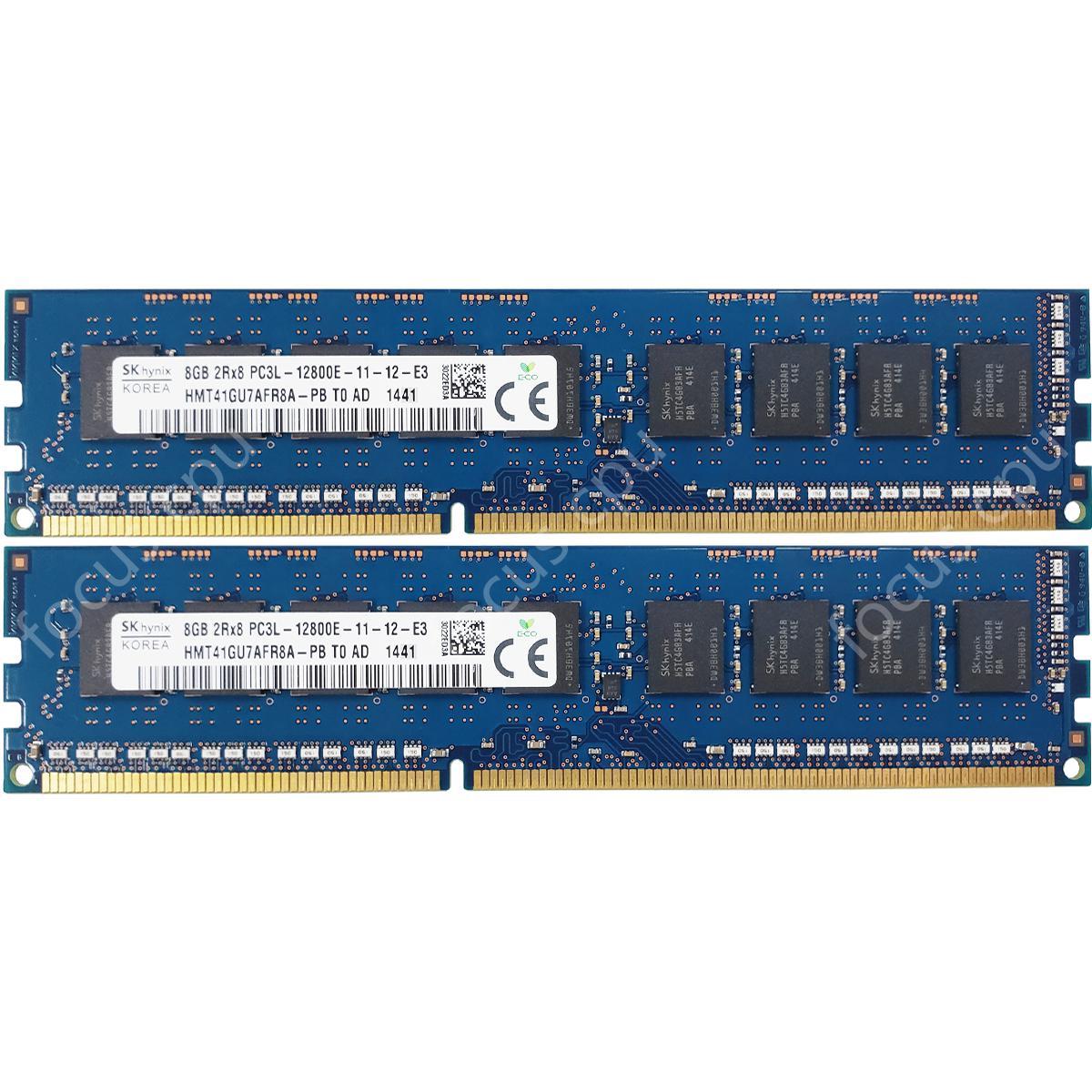 Hynix 16GB KIT 2X8GB PC3L-12800E DDR3-1600Mhz 1.35V 240Pin ECC Unbuffered Memory - AloinfoUSA