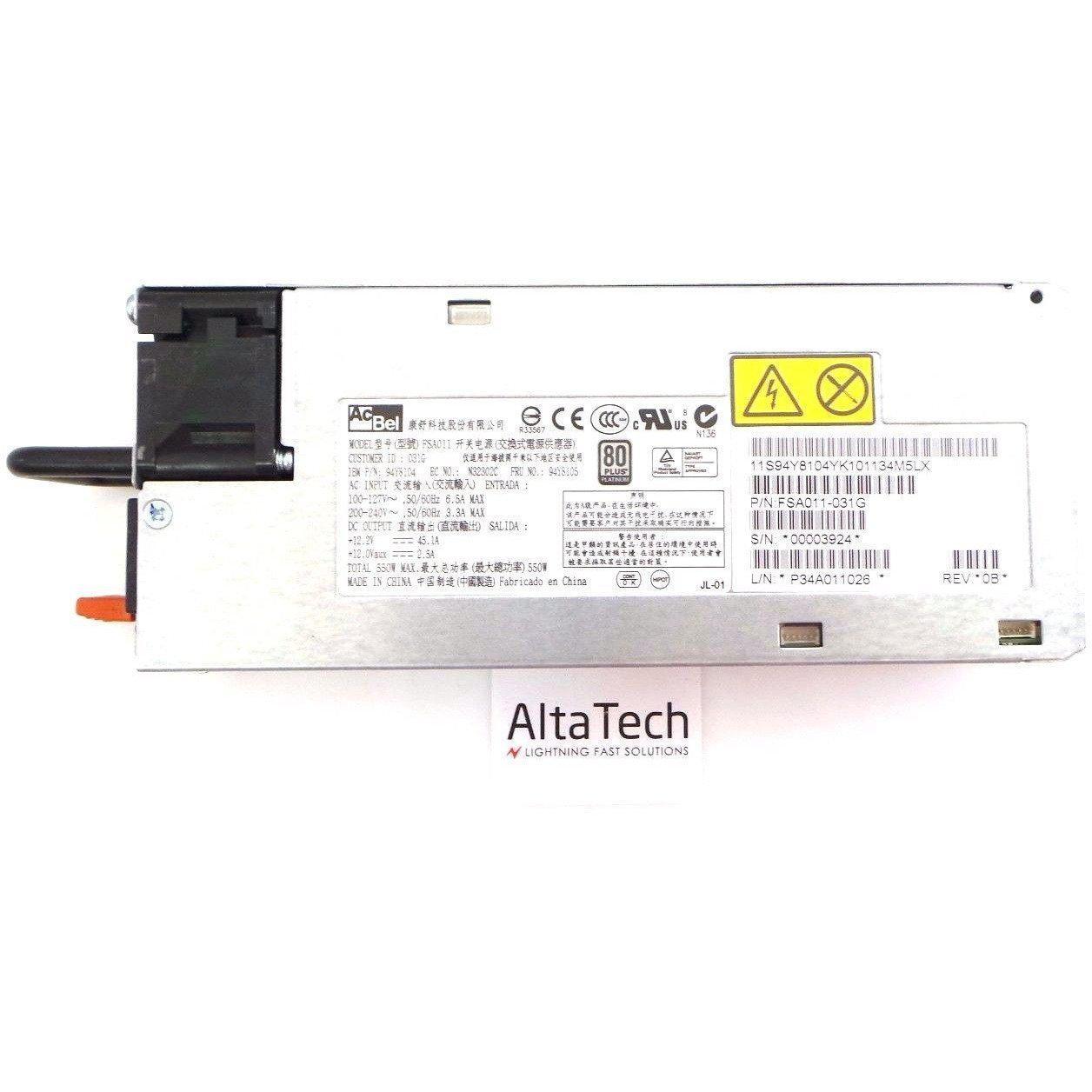 IBM 94Y8104 Hot Swap 550W Power Supply - x3650 M4 Server 658759194497 Fonte - AloinfoUSA