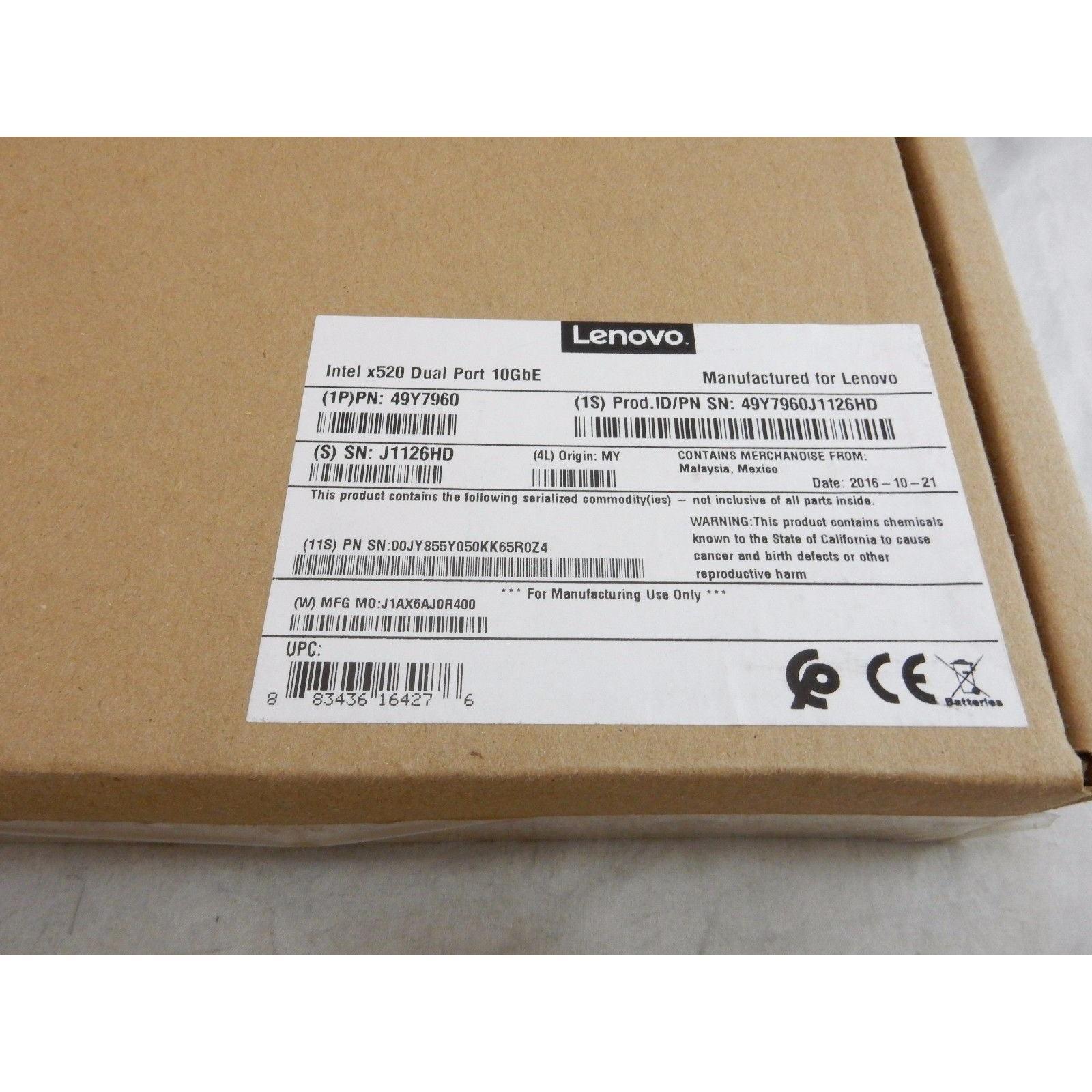 Lenovo 49Y7960 Intel X520 Dual Port 10GBE SFP ADAPTER FOR SYSTEM X ZZ - AloinfoUSA