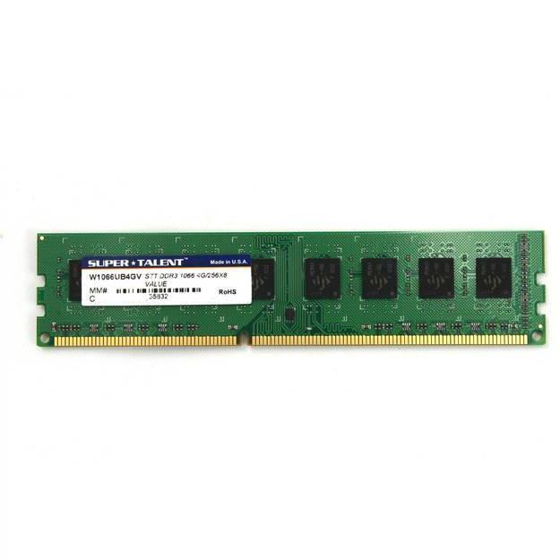 Memória 4GB DDR3 1066MHz 240-Pin Non-ECC DIMM PC3-8500 para PC W1066UB4GV - AloinfoUSA