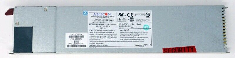 Supermicro 1U 700W Power Supply