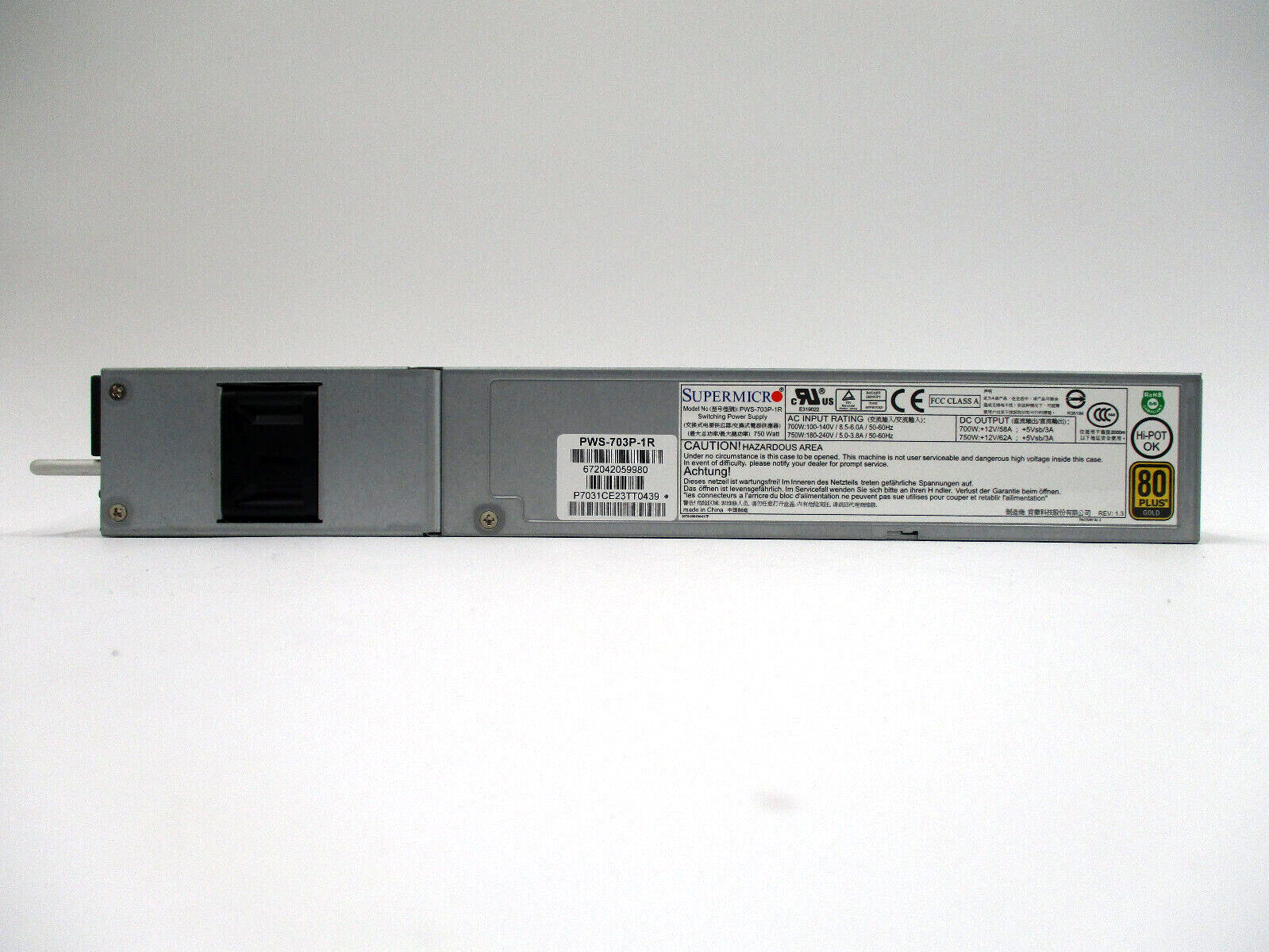 Supermicro PWS-703P-1R Fuente de alimentación de servidor redundante 80 Plus 700W 1U