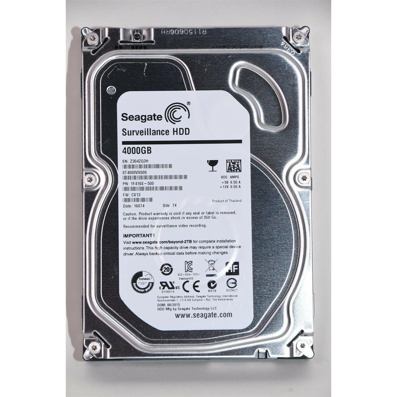 Seagate 4TB Surveillance SATA 6Gb/s 5900 RPM 3.5" Hard Drive HDD ST4000VX000 763649036358 - AloinfoUSA