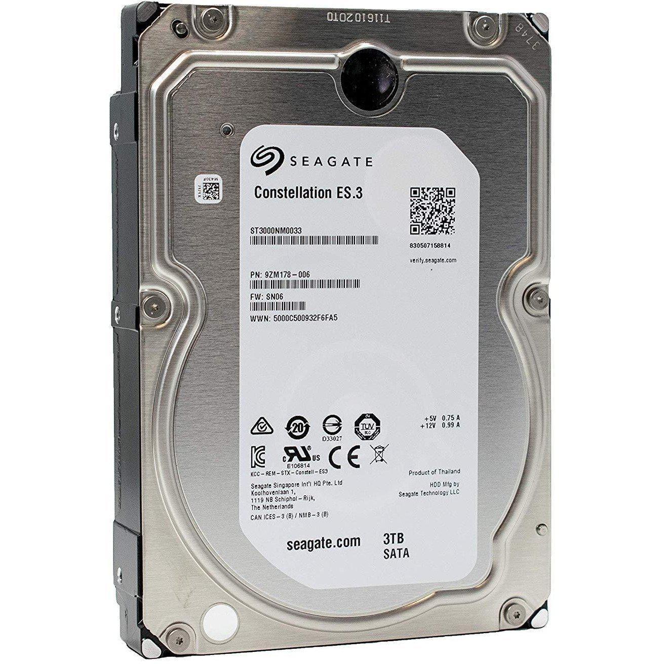 Seagate Constellation ES.3 | ST3000NM0033 | 3TB 7.2K RPM 128 MB Cache 3.5" SATA 6Gb/s | Enterprise Internal Hard Disk Drive HDD - AloinfoUSA