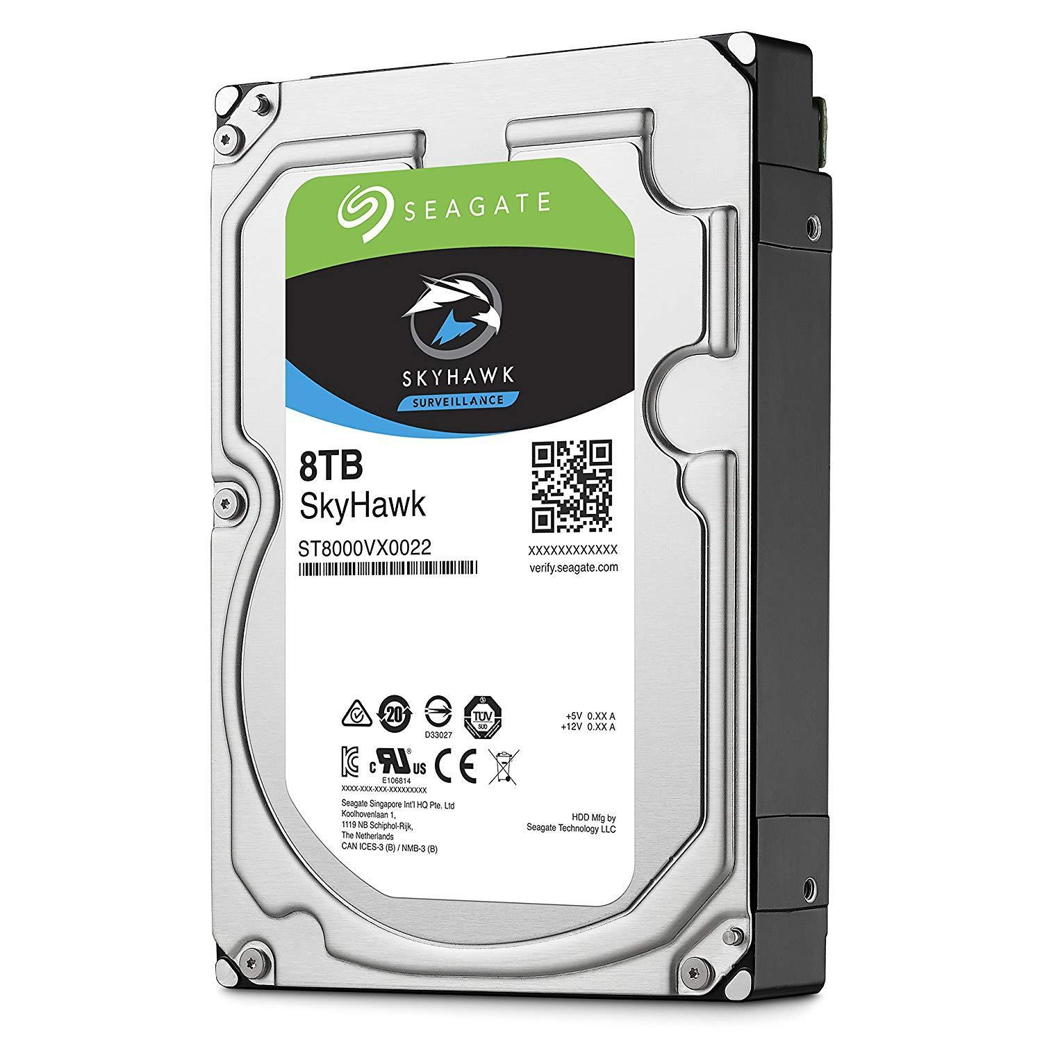 Seagate SkyHawk 8TB Surveillance Internal Hard Drive HDD – 3.5 Inch SATA 6Gb/s 256MB Cache for DVR NVR Security Camera System with Drive Health Management (ST8000VX0022) - AloinfoUSA